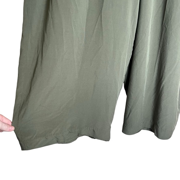 J.Crew Point Sur Olive Green Wide Leg Crop Pants Minimalist Belt Pockets Size 10 - Picture 4 of 10